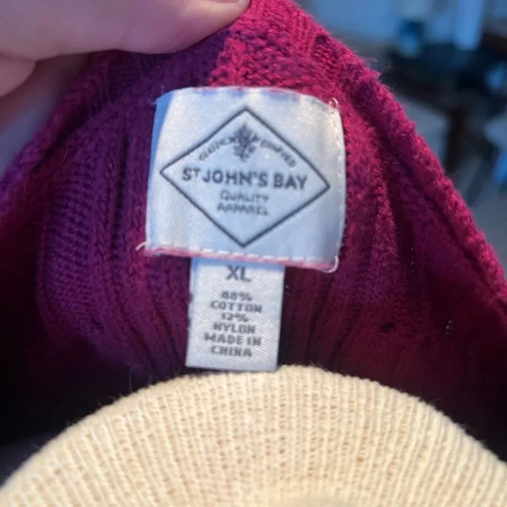 St. John's Bay Magenta Cable Knit Sweater